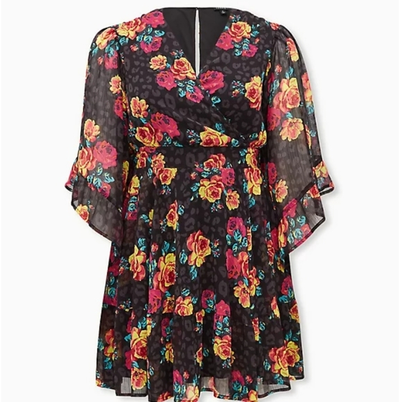 BETSEY JOHNSON FLORAL LEOPARD DRESS - Picture 3 of 3